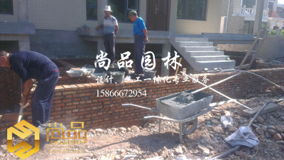 公司工程：仲宮別墅錦鯉魚池施工現(xiàn)場(chǎng)